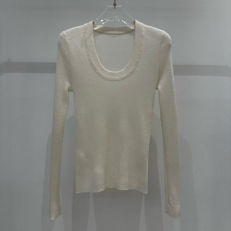 Neroli36 - Korean Women Fashion - #momslook - Merino Wool U Neck Tee - 2