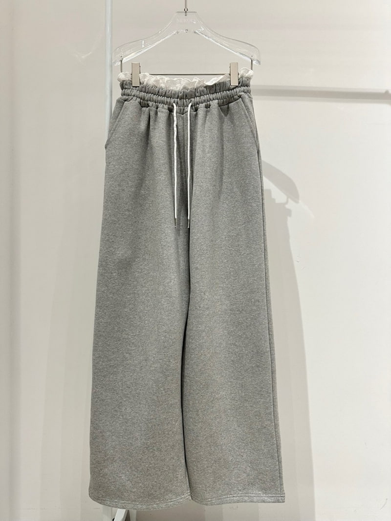 Neroli36 - Korean Women Fashion - #womensfashion - Lace Wide Pants - 2