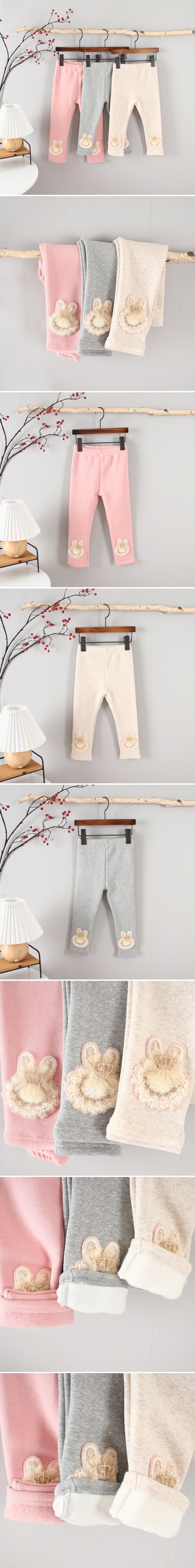 New Pierrot - Korean Children Fashion - #designkidswear - Crown Rabbit Fleece Leggings
