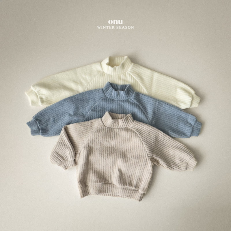 Onu - Korean Children Fashion - #kidsshorts - Knit Turtleneck Sweatshirt