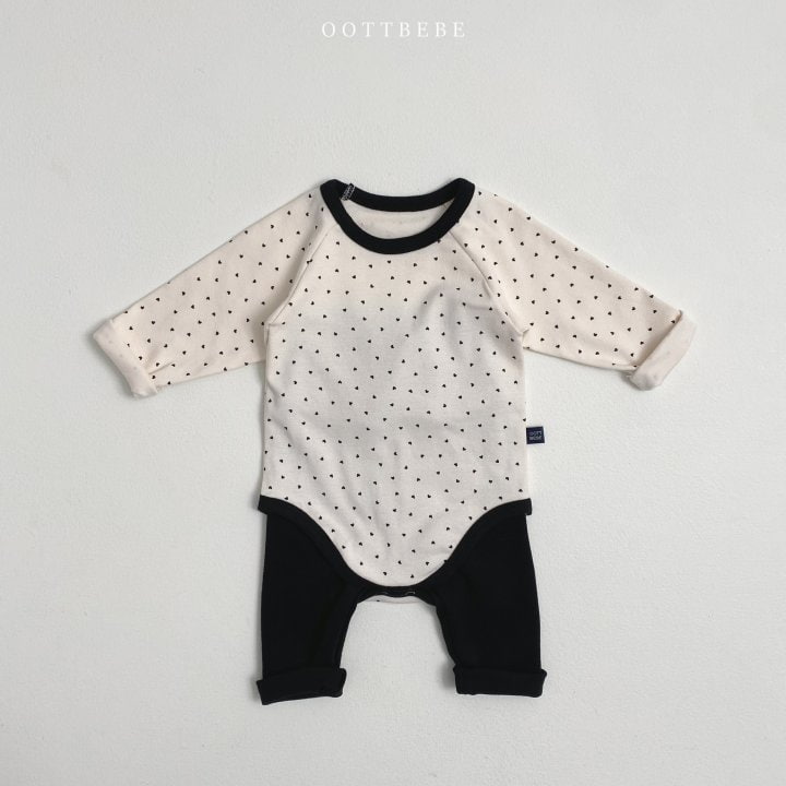 Oott Bebe - Korean Baby Fashion - #babyfashion - Mini Heart Suit Set (Suit + leggings) - 9