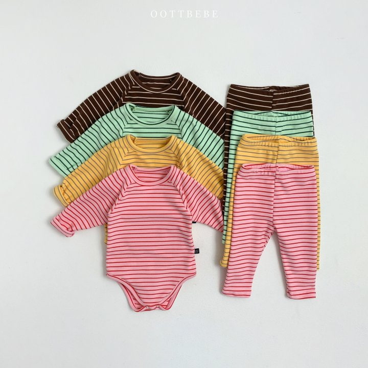 Oott Bebe - Korean Baby Fashion - #onlinebabyboutique - Jelly Suit Set (Suit + leggings)