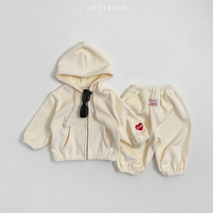 Oott Bebe - Korean Children Fashion - #designkidswear - Love Ribbed Hooded Jumper - 9