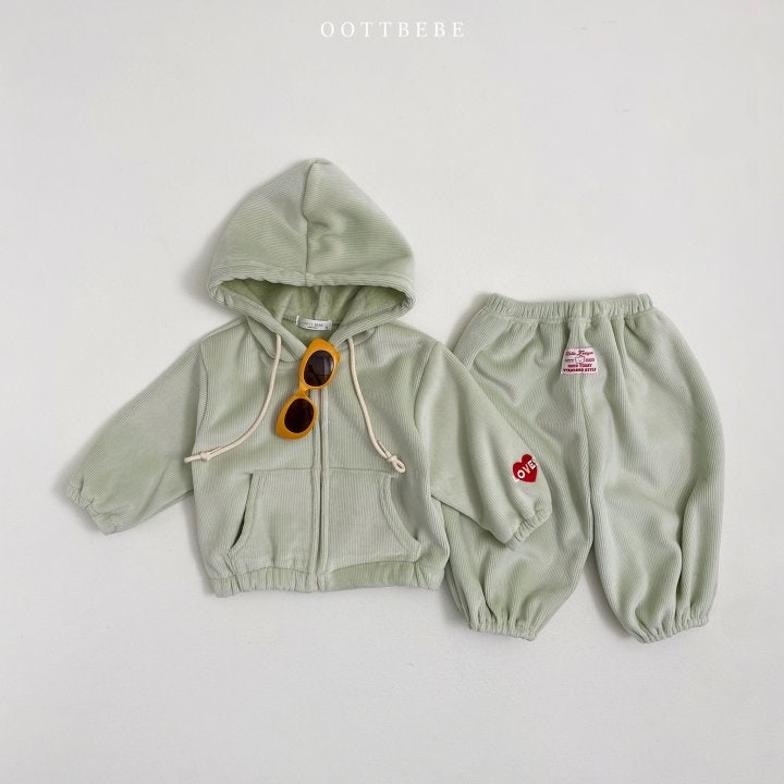 Oott Bebe - Korean Children Fashion - #fashionkids - Love Ribbed Hooded Jumper - 11