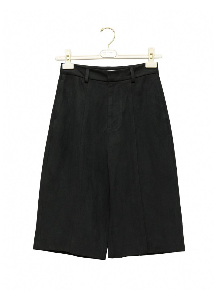 Paper Moon - Korean Women Fashion - #momslook - Lux Vegan Suede Leather Belted Bermuda Trousers - 7