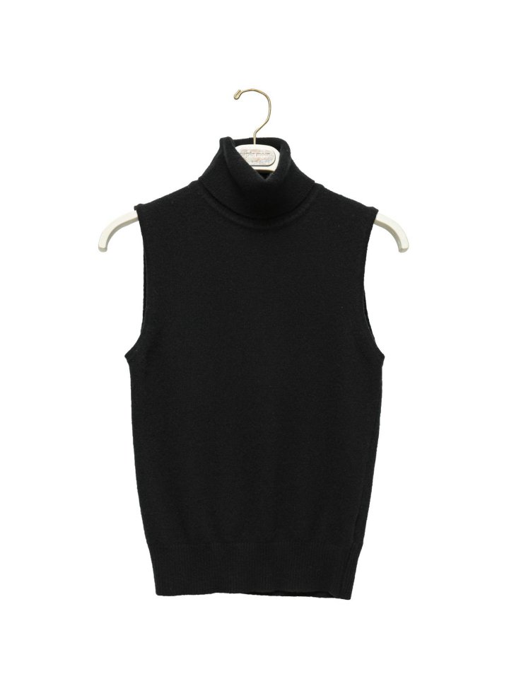 Paper Moon - Korean Women Fashion - #womensfashion - Cashmere Turtleneck Sleeveless Knit Top - 4