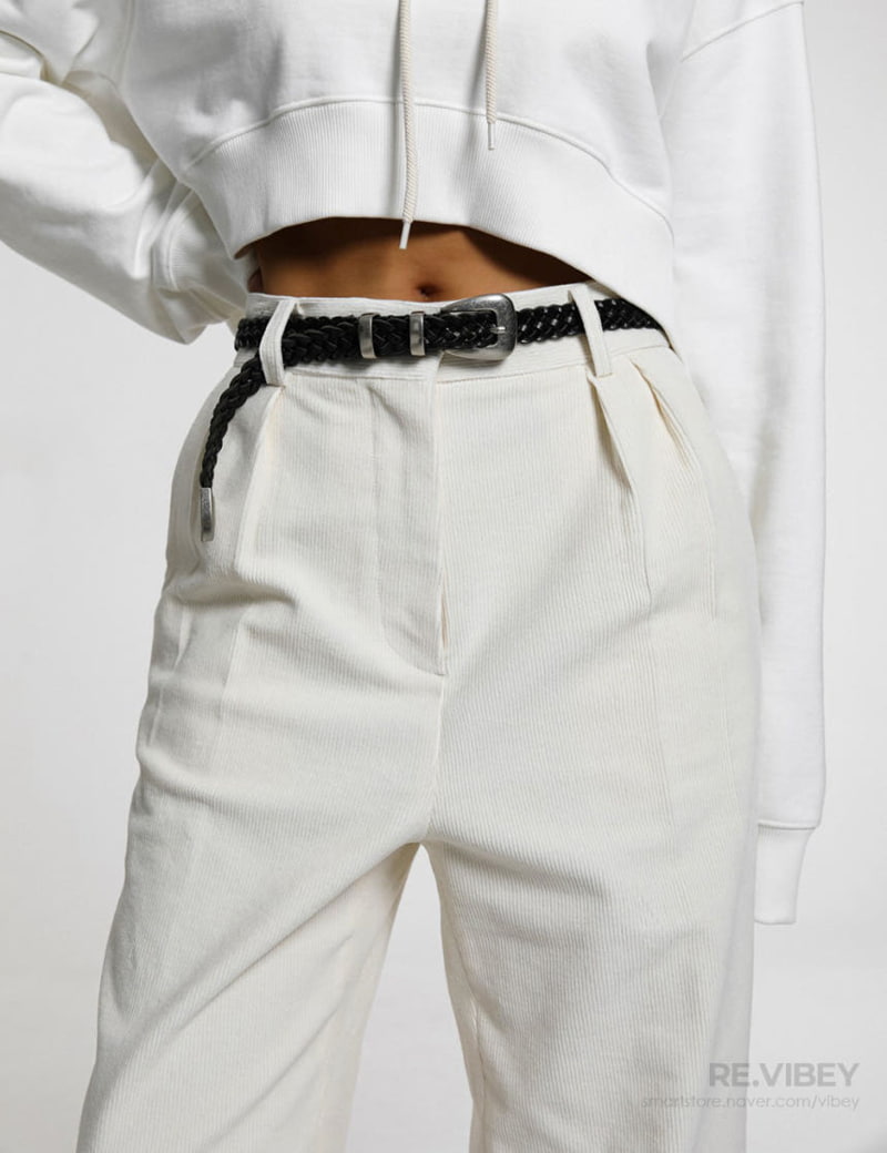 Paper Moon - Korean Women Fashion - #momslook - Corduroy High Waist Pintuck Trousers - 7