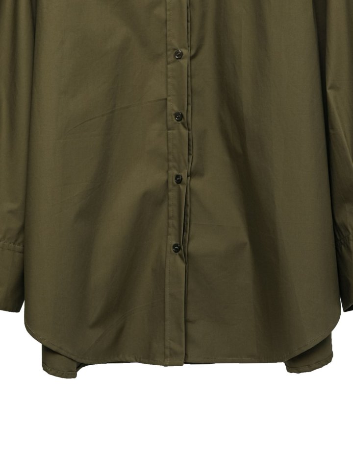 Paper Moon - Korean Women Fashion - #momslook - Oversized Wide Sleeve Coated Cotton Button Down Shirt - 10