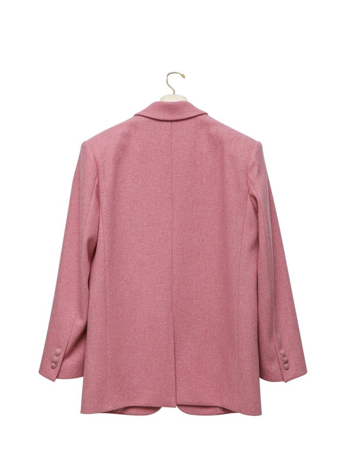 Paper Moon - Korean Women Fashion - #momslook - Oversized Tweed Single Button Blazer - 11
