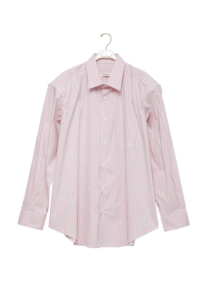 Paper Moon - Korean Women Fashion - #momslook - Boyfriend Fit Oversized Stripe Button Down Shirt - 6