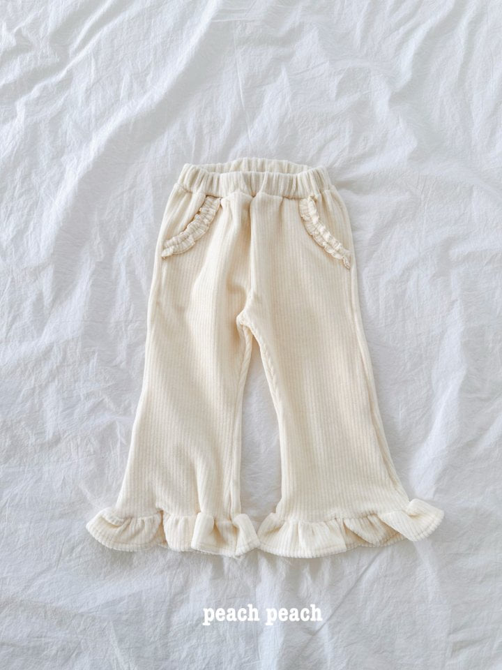 Peach Peach - Korean Children Fashion - #minifashionista - Creamy Corduroy Bootcut Pants - 5
