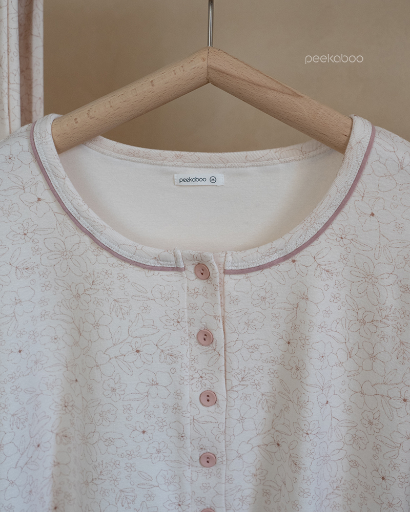 Peekaboo - Korean Women Fashion - #shopsmall - Blossom Pajama DAD Set - 5