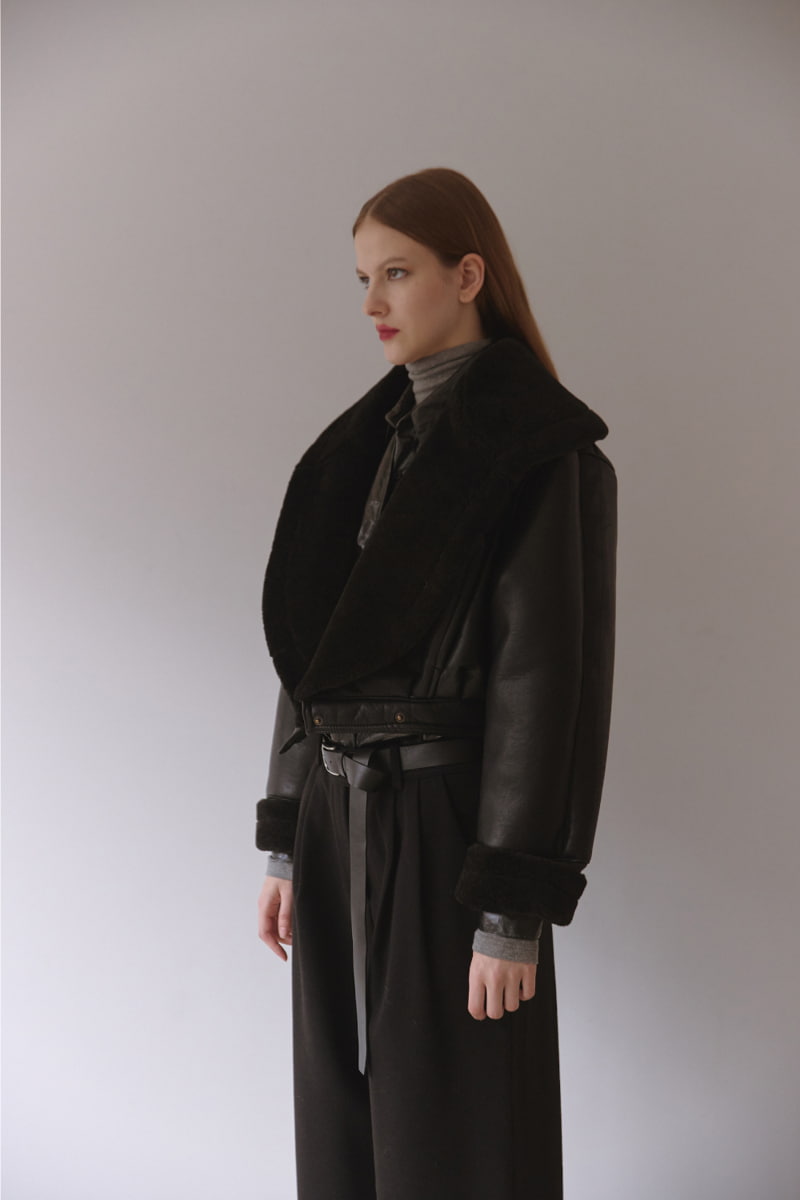 Project Wave - Korean Women Fashion - #momslook - Shawl Collar Mustang Jacket - 5