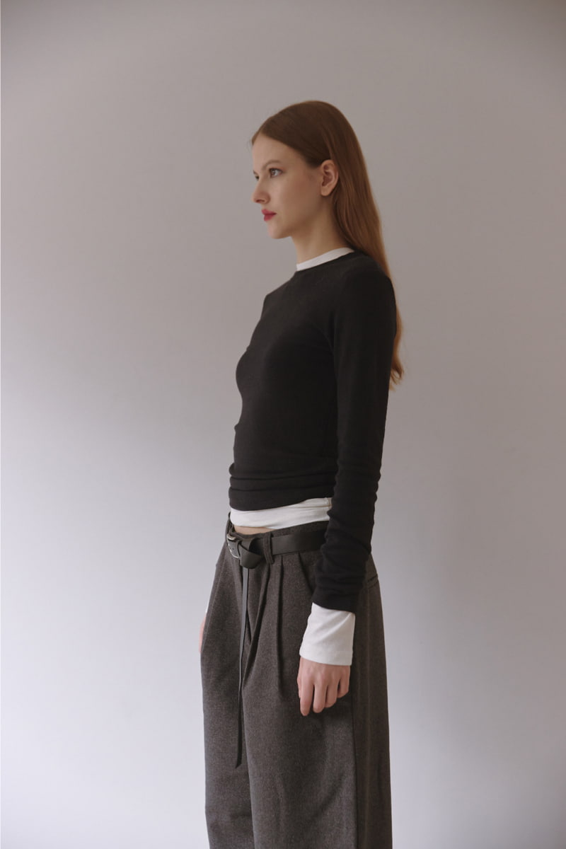 Project Wave - Korean Women Fashion - #momslook - Angora Layered Tee - 4