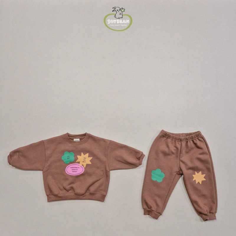 Soybean - Korean Children Fashion - #Kfashion4kids - Wappen Printing Top Bottom Set - 6