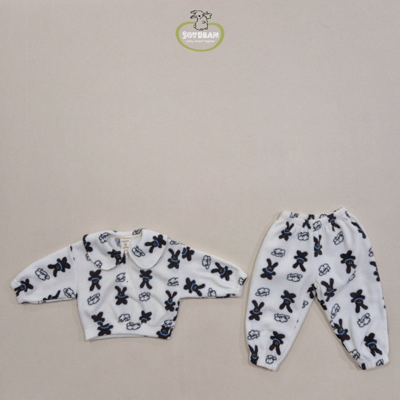 Soybean - Korean Children Fashion - #childofig - Bunny Fleece Top Bottom Set - 5