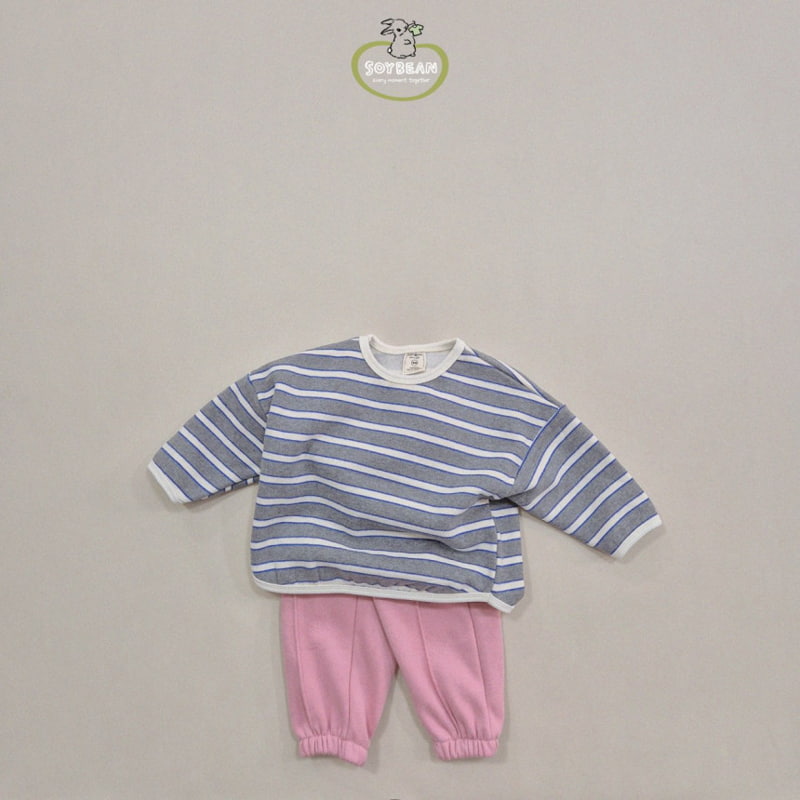 Soybean - Korean Children Fashion - #childofig - Fleece Stripe Sweatshirt - 9