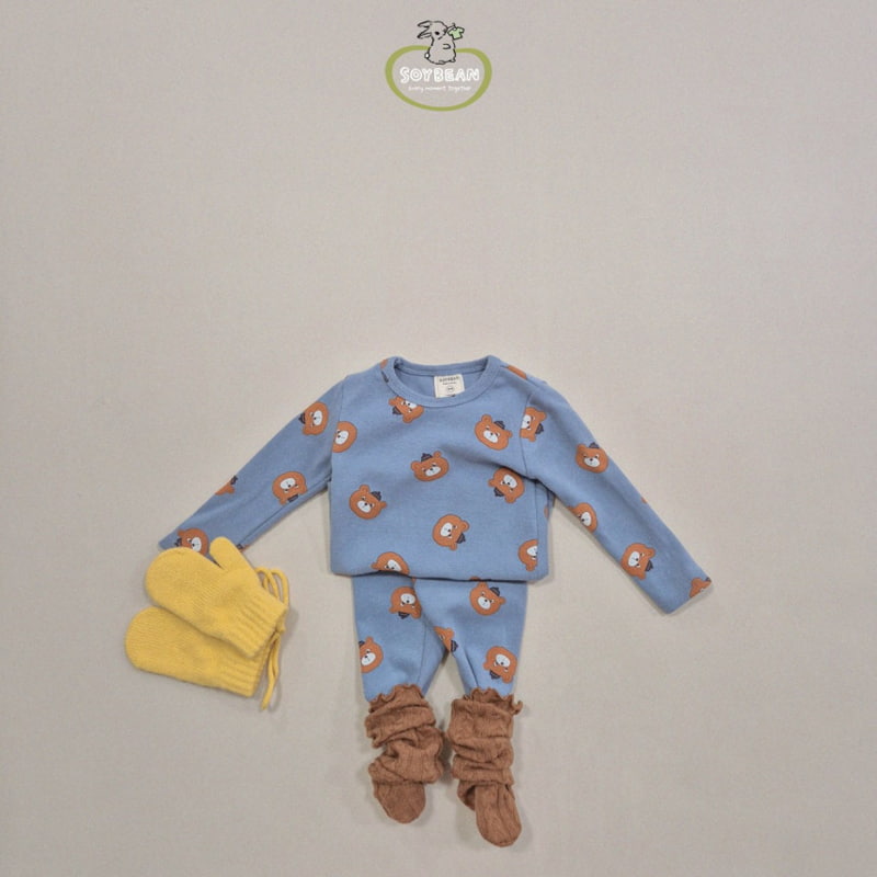 Soybean - Korean Children Fashion - #discoveringself - Brushed Bear Loungewear - 3