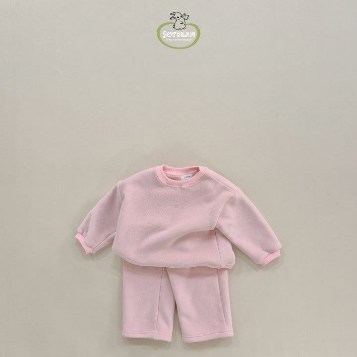 Soybean - Korean Children Fashion - #kidsshorts - Super Fleece Wide Top Bottom Set - 3