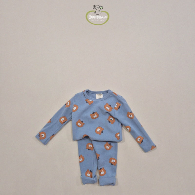 Soybean - Korean Children Fashion - #kidsstore - Brushed Bear Loungewear - 6