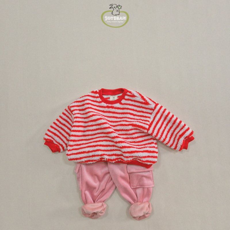 Soybean - Korean Children Fashion - #kidsstore - Fleece Stripe Sweatshirt - 10