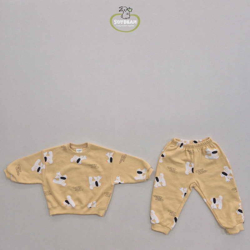 Soybean - Korean Children Fashion - #kidzfashiontrend - Fleece Puppy Top Bottom Set - 7