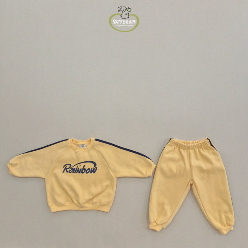 Soybean - Korean Children Fashion - #magicofchildhood - Fleece Rainbow Top Bottom Set - 9