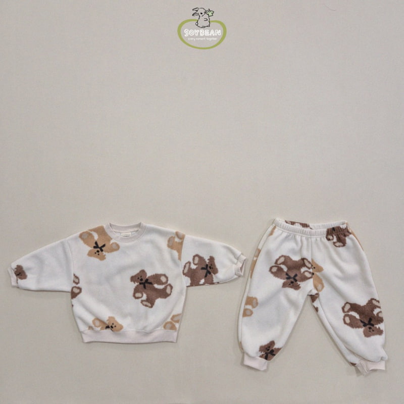 Soybean - Korean Children Fashion - #minifashionista - Teddy Fleece Top Bottom Set - 6