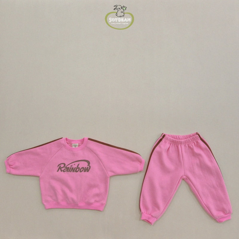 Soybean - Korean Children Fashion - #prettylittlegirls - Fleece Rainbow Top Bottom Set - 11