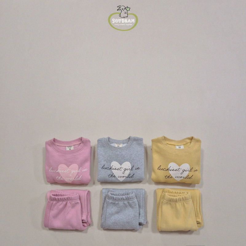 Soybean - Korean Children Fashion - #prettylittlegirls - Fleece Heart Girl Frill Top Bottom Set - 5
