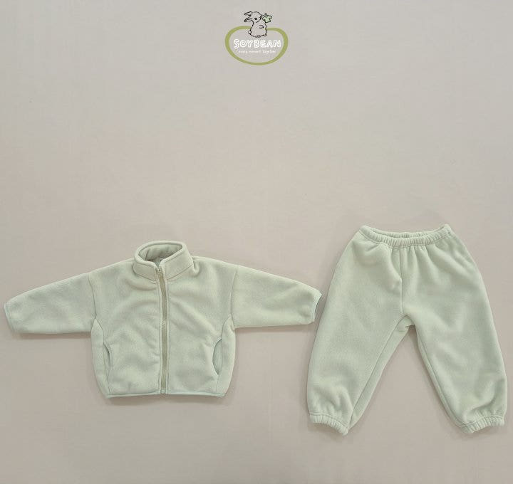 Soybean - Korean Children Fashion - #todddlerfashion - Super Fleece Zip-up Top Bottom Set - 10