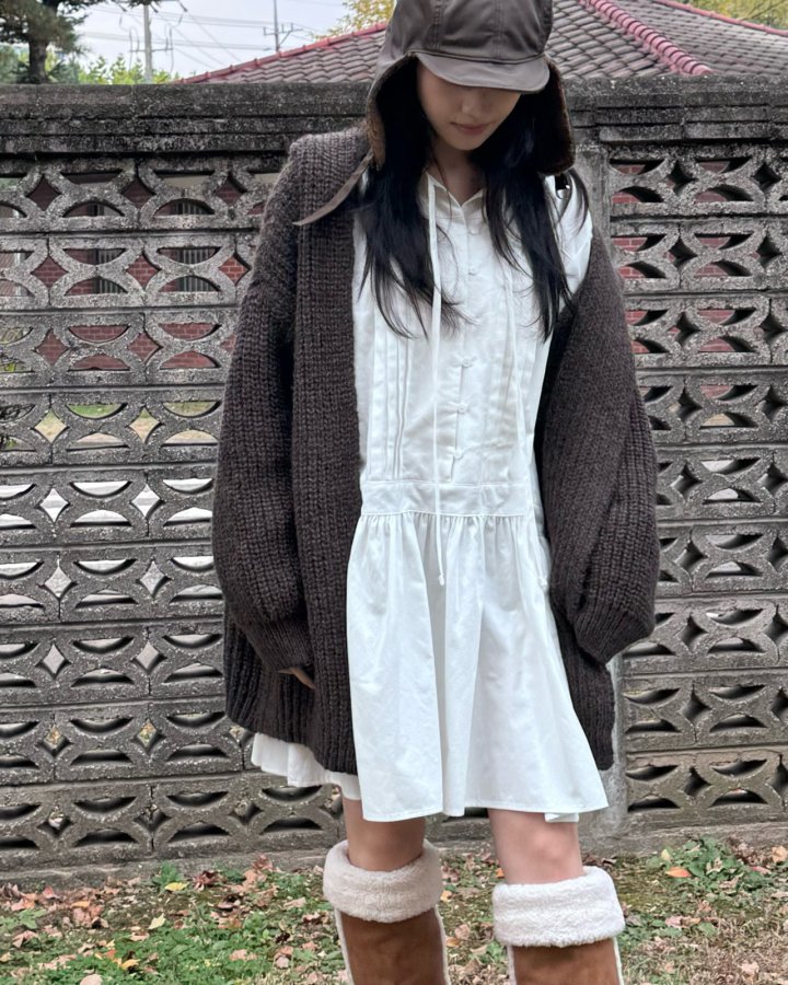 Theres - Korean Women Fashion - #womensfashion - Hood Wool Cardigan - 5