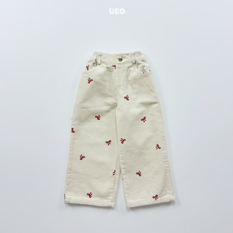 U Eo - Korean Children Fashion - #designkidswear - Ribbon Embroidered Corduroy Pants - 7