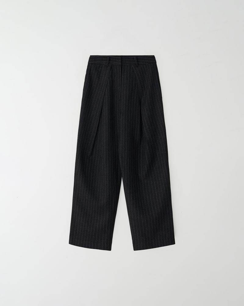 Understanding - Korean Women Fashion - #momslook - Build Stripe Pintuck Slacks - 9