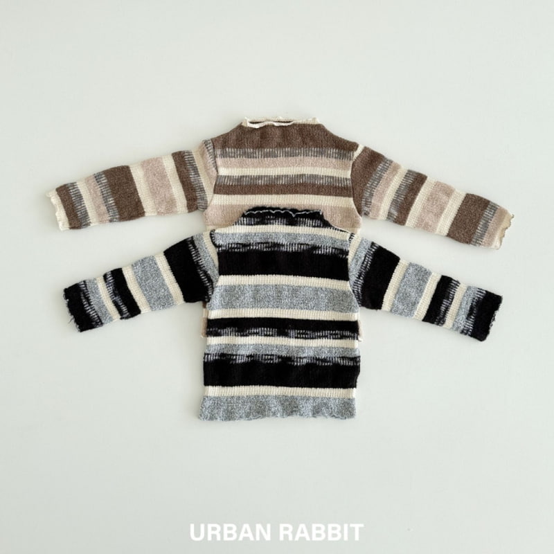 Urban Rabbit - Korean Children Fashion - #Kfashion4kids - Stripe Slim Mockneck Tee - 3