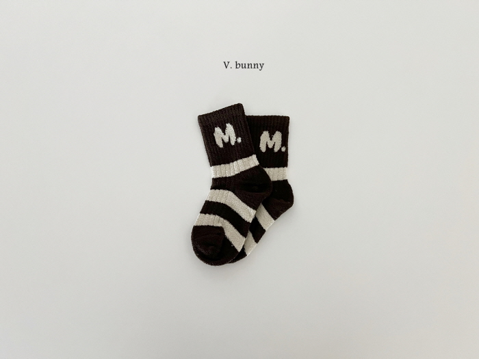 V Bunny - Korean Children Fashion - #designkidswear - Stripe M Socks Set - 7