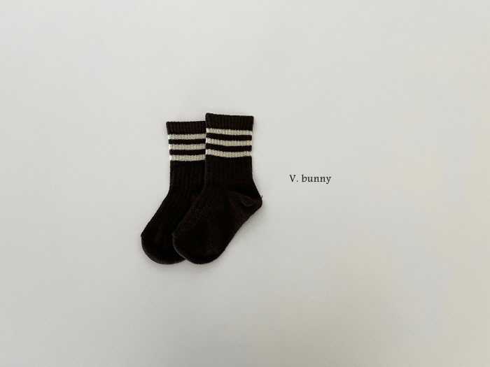 V Bunny - Korean Children Fashion - #fashionkids - Stripe M Socks Set - 9