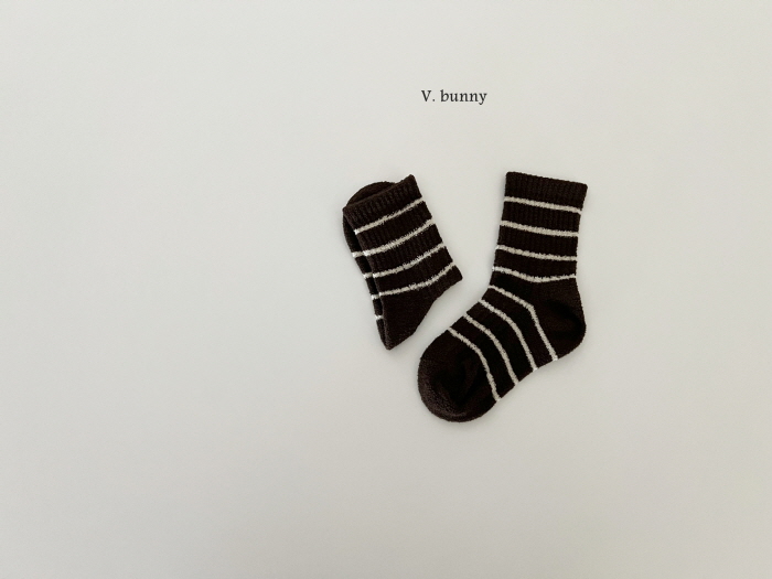 V Bunny - Korean Children Fashion - #kidsstore - Stripe M Socks Set - 11