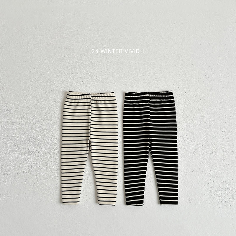 Vivid I - Korean Children Fashion - #childofig - Warm Stripe Leggings