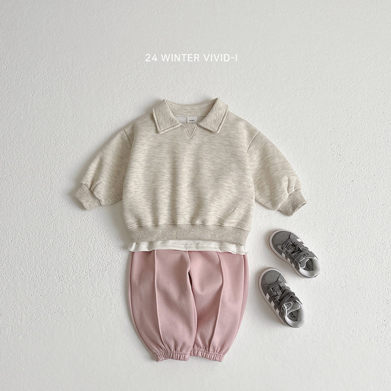 Vivid I - Korean Children Fashion - #childofig - Daily Collar Top Bottom Set - 7