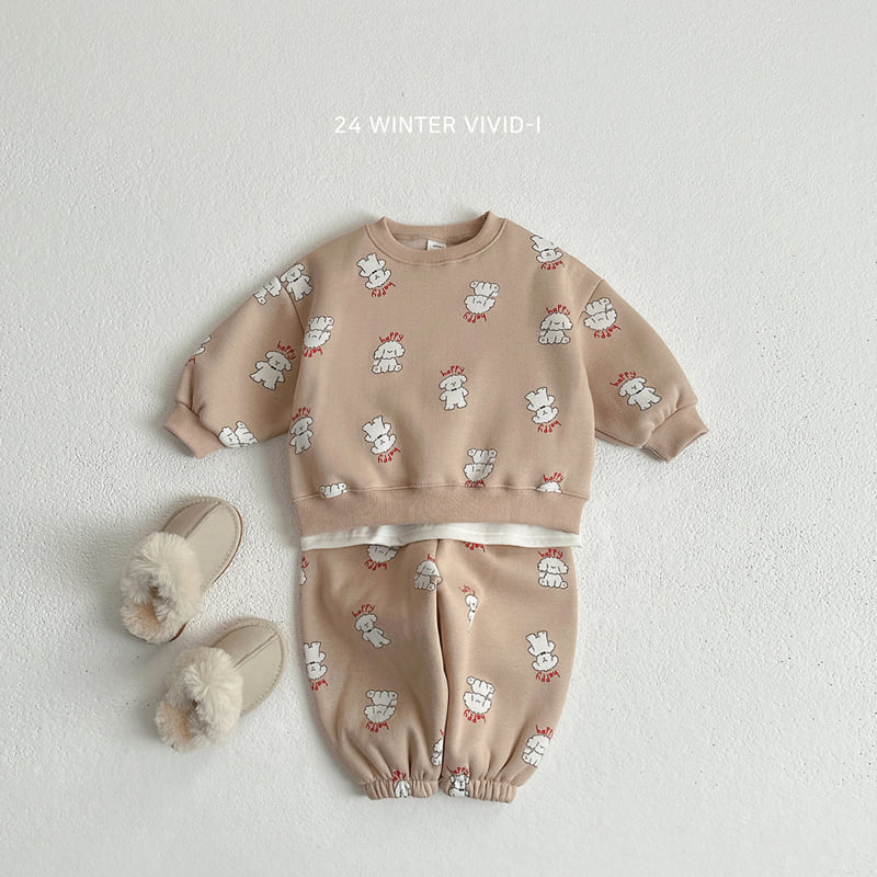 Vivid I - Korean Children Fashion - #childofig - Happy Poodle Top Bottom Set - 4