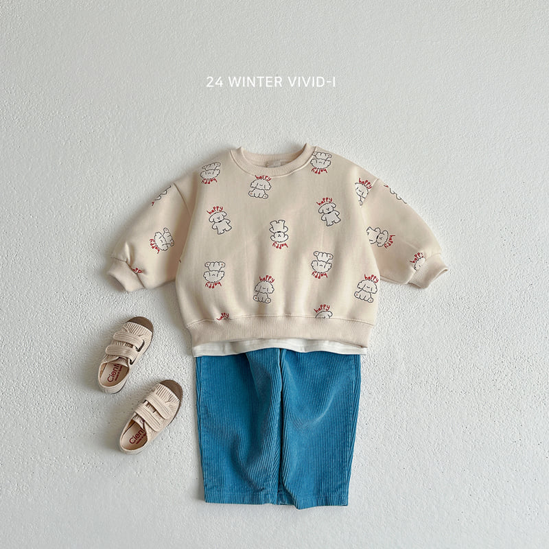 Vivid I - Korean Children Fashion - #discoveringself - Happy Poodle Top Bottom Set - 7