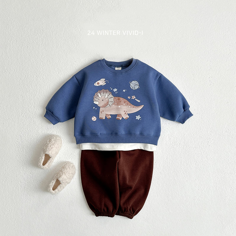 Vivid I - Korean Children Fashion - #kidsshorts - Space Dino Sweatshirts - 9