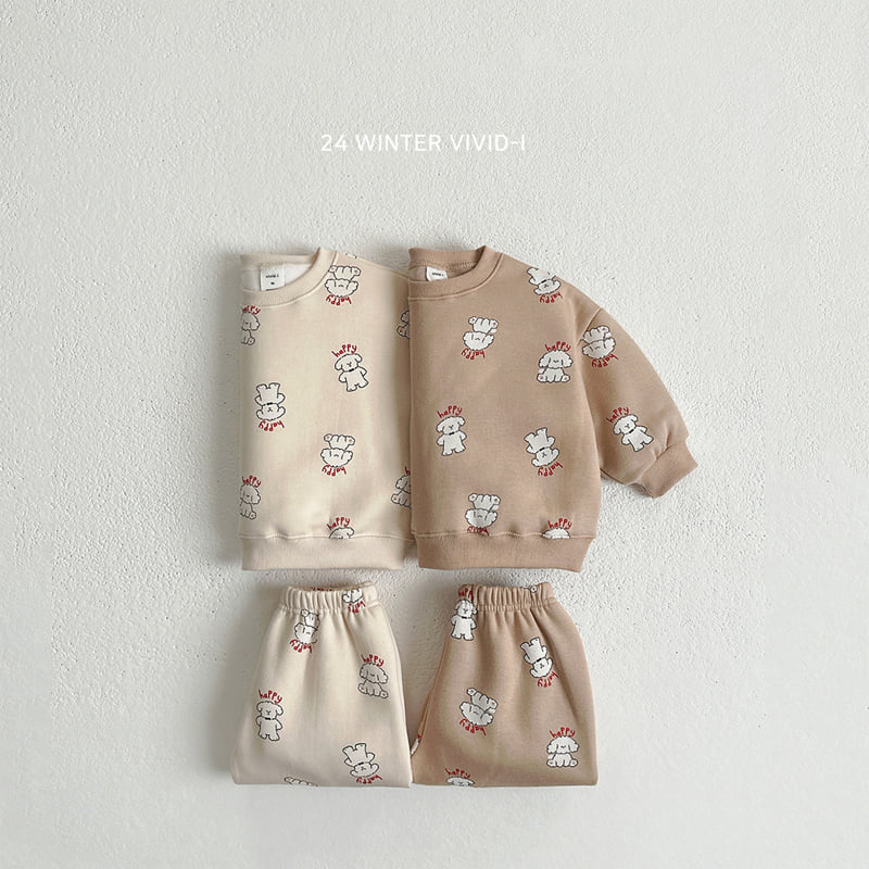 Vivid I - Korean Children Fashion - #kidzfashiontrend - Happy Poodle Top Bottom Set - 11