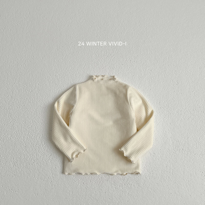 Vivid I - Korean Children Fashion - #littlefashionista - Mink Ribbed Wave Tee - 6