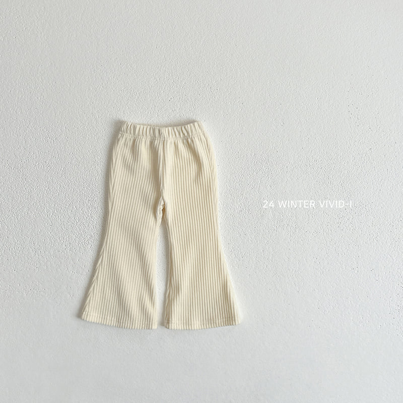 Vivid I - Korean Children Fashion - #littlefashionista - Veloa Ribbed Bootcut Pants - 4