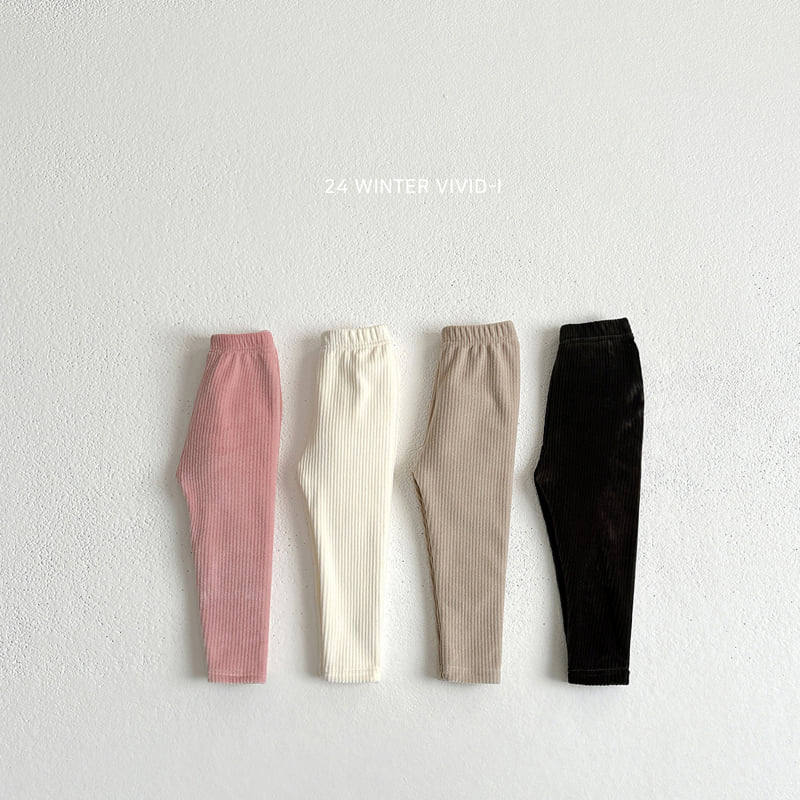 Vivid I - Korean Children Fashion - #stylishchildhood - Mink Ribbed Leggings