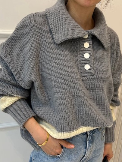 Line Collar Knit