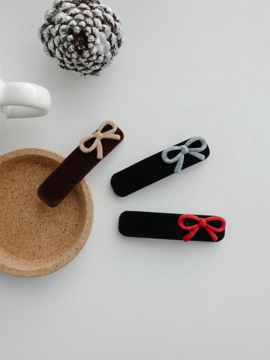 Suede Square Heart Hairpin