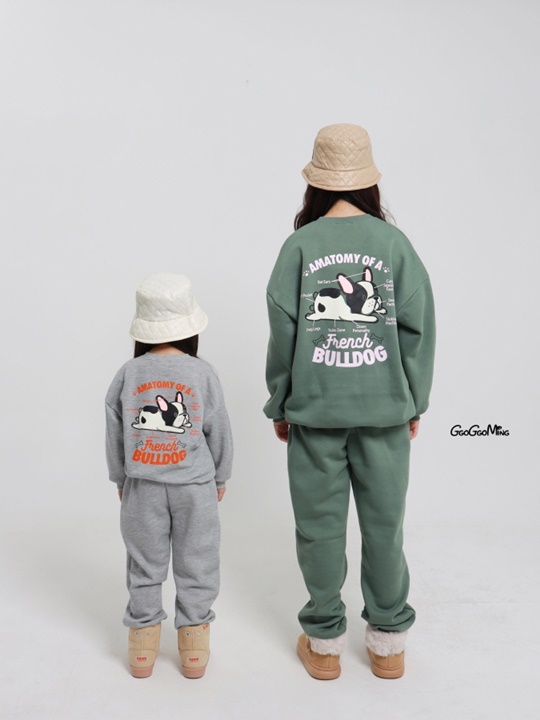 Bulldog Fleece Top Bottom Set Bulldog Fleece Top Bottom Set